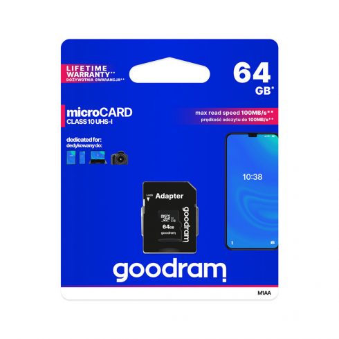 64 GB UHS-I Goodram microSD memorijska kartica s adapterom