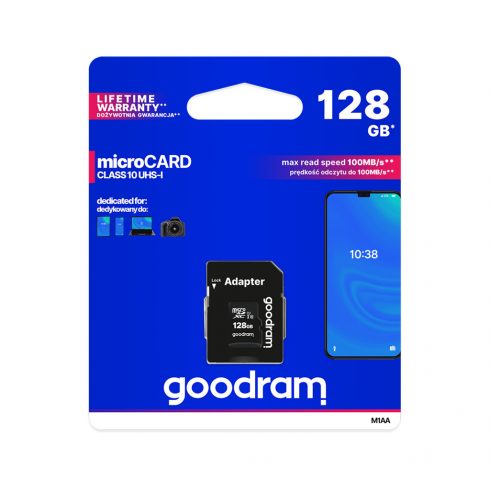 128 GB UHS-I Goodram microSD memorijska kartica s adapterom