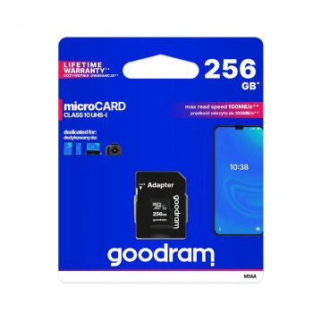 256 GB UHS-I Goodram microSD memorijska kartica s adapterom