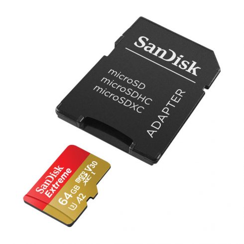 SanDisk Extreme microSDXC - Memorijska kartica 64 GB A2 V30 UHS-I U3 170/80 MB/s s adapterom