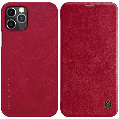 Nillkin Qin Leather Case - Maska za Apple iPhone 12 Pro Max (crvena)