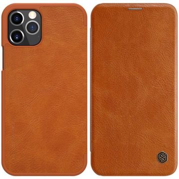   Nillkin Qin Leather Case - Maska za Apple iPhone 12 Pro Max (smeđa)