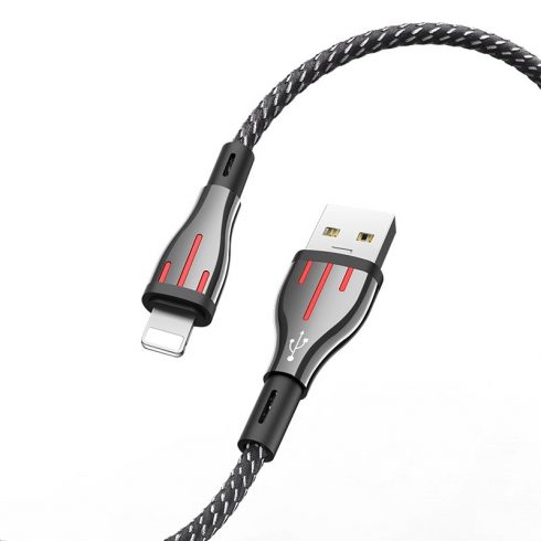 Borofone Highway - 1,2 m USB na Lightning priključni kabel (crna/siva)