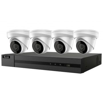   HiLook Powered by HIKVISION/ 4K PoE Turret KIT/ IK-4248TH-MH/P/ 4x kamera IPC-T280H 2.8mm/ 1x NVR-104MH-C/4P/ 2TB HDD