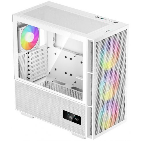 DEEPCOOL ormarić CH560 Digital / MidT/ 3x140 i 120mm ARGB ventilator / USB 3.0 / USB-C/ kaljeno staklo / digitalni zaslon / bijelo