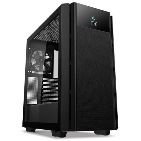 DEEPCOOL kućište CH510 MESH Digital / E-ATX / 120 mm ventilator / 1x USB 3.0 / 1x USB-C / kaljeno staklo / mrežasta ploča / crna