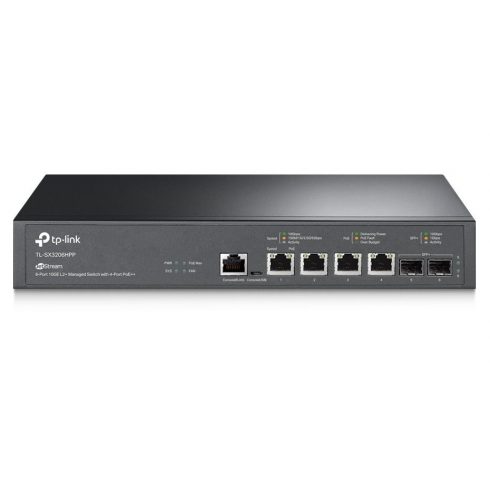 TP-Link TL-SX3206HPP - JetStream 6portový řízený switch 10GE L2+, 4 PoE++ priključka