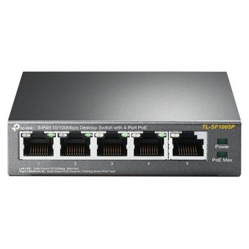   TP-Link TL-SF1005P - Desktop switch sa 5 portova 10/100 Mb/s, 4 porta imaju PoE