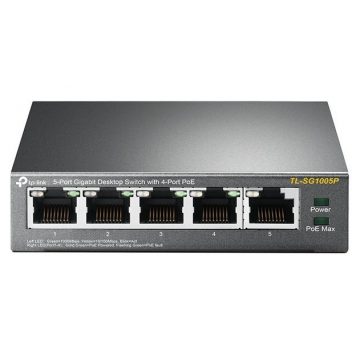   TP-Link TL-SG1005P - Desktop switch s 5 gigabitnih portova, 4 porta imaju PoE