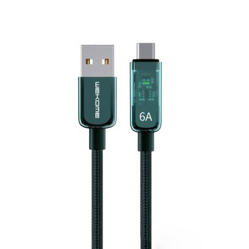   WEKOME WDC-180 Vanguard serija - USB-A na USB-C priključni kabel za brzo punjenje 1 m (zeleni)