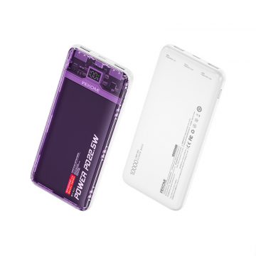   WEKOME WP-353 Vanguard serija - Power bank 10000 mAh PD 20W + QC 22,5W (ljubičasta / prozirna)