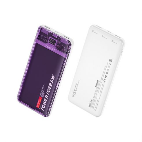 WEKOME WP-353 Vanguard serija - Power bank 10000 mAh PD 20W + QC 22,5W (ljubičasta / prozirna)