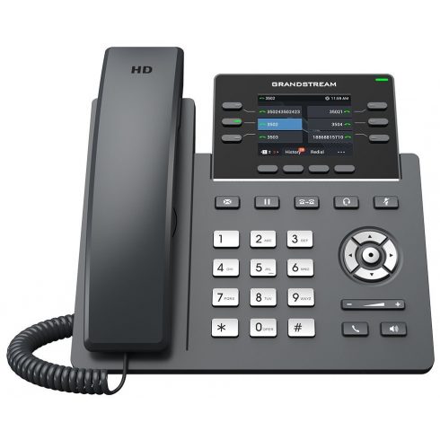 Grandstream GRP2613 VoIP telefon, 3x SIP, zaslon od 2,8" u boji s pozadinskim osvjetljenjem, 2x Gbps RJ45, PoE