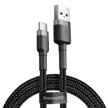 Baseus Cafule 2a 3m usb-c kabel, sivo-crni