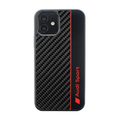 Audi Carbon Fiber Stripe - maska ​​za iPhone 12 / iPhone 12 Pro (crna)