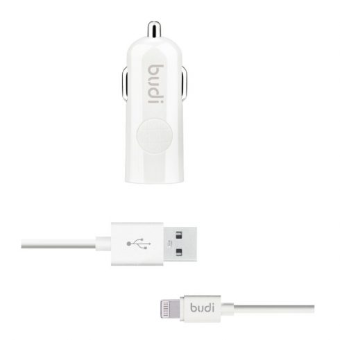 Budi - 1 USB auto punjač sa LED indikatorom+lightning kabel