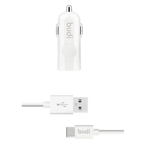 Budi - 1 USB auto punjač sa LED indikatorom + USB tip C kabel