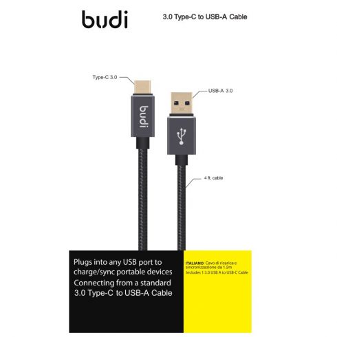 Budi - 3.0 USB-A na USB C kabel. može proći struju od 3,0A. Pozlaćeni konektor.