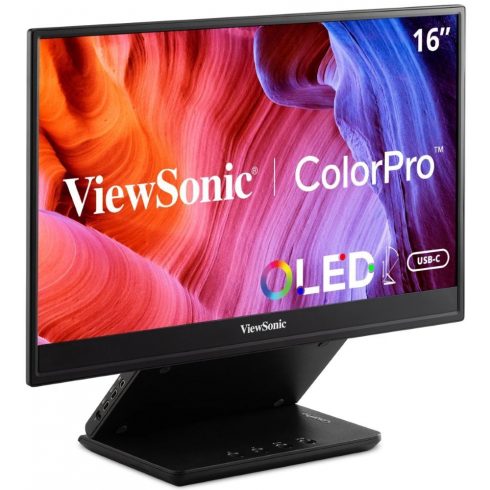 ViewSonic VP16-OLED - přenosný mon./15,6"/OLED/16:9/ 1920x1080/60Hz/1ms/ 400cd/m2/microHDMI/2xUSB-C/stojan/ repro