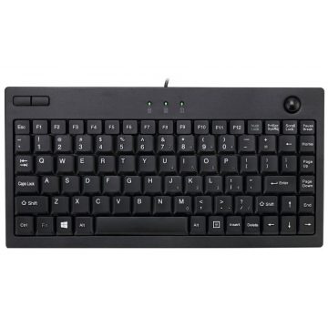   Adesso AKB-310UB/ žična tipkovnica/ mini/ trackball/ USB/ crna/ američki raspored