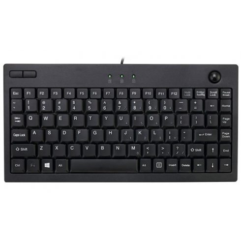 Adesso AKB-310UB/ žična tipkovnica/ mini/ trackball/ USB/ crna/ američki raspored