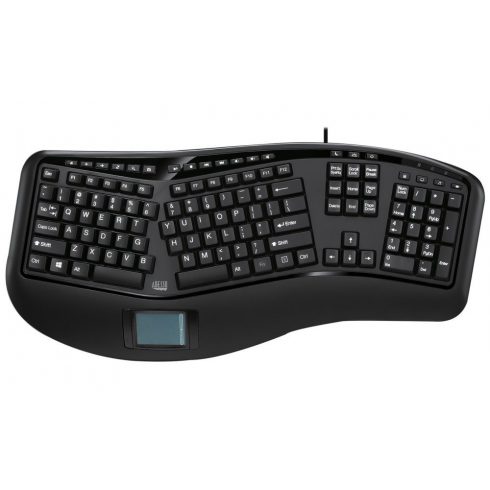 Adesso AKB-450UB/ žična tipkovnica/ multimedijska/ ergonomska / touchpad/ USB/ crna/ američki izgled