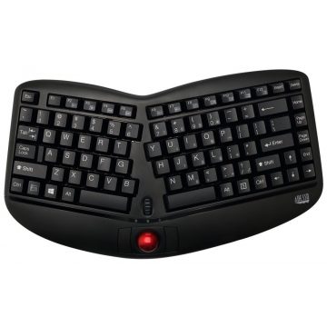   Adesso WKB-3150UB/ bežična tipkovnica 2,4 GHz/ ergonomska/ trackball/ USB/ crna/ američki izgled