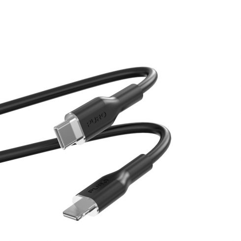 PURO ICON Soft kabel - USB-C na Lightning kabel MFi 1,5 m (crni)