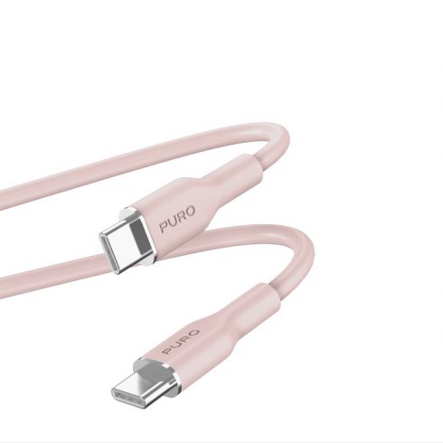 PURO ICON Soft Cable - Kabel USB-C do USB-C 1,5 m (Dusty Pink)