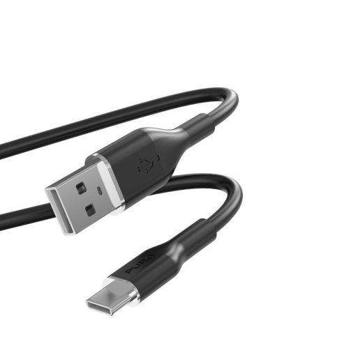 PURO ICON Soft kabel - Kabel USB-A do USB-C 1,5 m (crni)