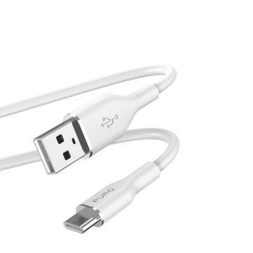 PURO ICON Soft kabel - Kabel USB-A do USB-C 1,5 m (bijeli)