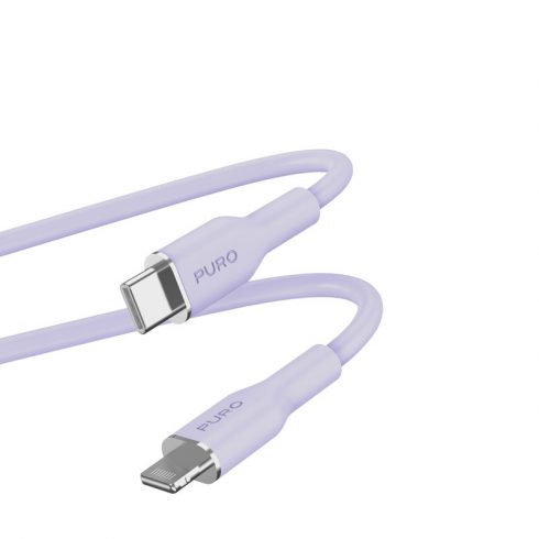 PURO ICON Soft kabel - USB-C na Lightning kabel MFi 1,5 m (Tech Lavender)