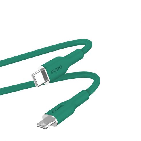 PURO ICON Soft kabel - USB-C na Lightning MFi 1,5 m (žad)