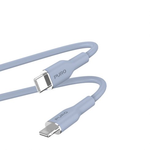 PURO ICON Soft kabel - USB-C na Lightning kabel MFi 1,5 m (pudrasto plava)