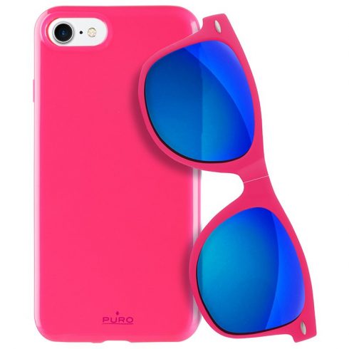 PURO Sunny Kit - Set futrola za iPhone SE (2022/2020) / 8/7 + preklopne sunčane naočale (roze)