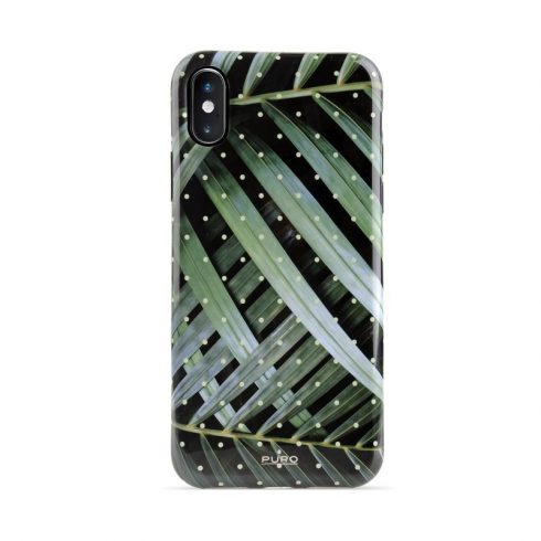 PURO Glam Tropical Leaves - maska ​​za iPhone Xs / X (Brilliant Leaves)