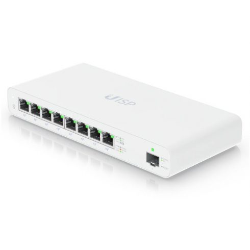 Ubiquiti UISP Switch - 8x GbE, 1x SFP, bez ventilatora, 8x PoE Out 27V (PoE budžet 110 W)