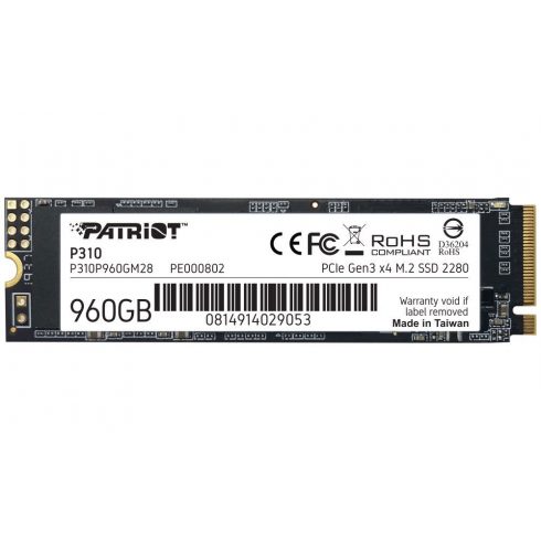 PATRIOT P310 960 GB SSD / interni / M.2 PCIe Gen3 x4 NVMe 1.3 / 2280