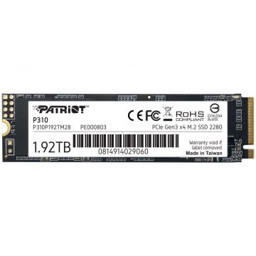   PATRIOT P310 1,92 TB SSD / interni / M.2 PCIe Gen3 x4 NVMe 1.3 / 2280