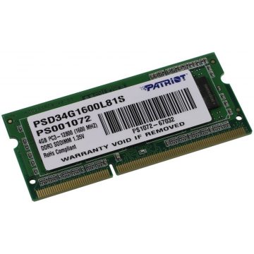   PATRIOT Ultrabook 4GB DDR3 1600MHz / SO-DIMM / CL11 / PC3-12800