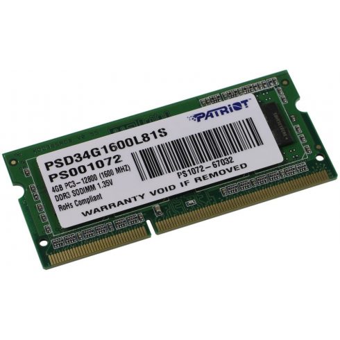 PATRIOT Ultrabook 4GB DDR3 1600MHz / SO-DIMM / CL11 / PC3-12800