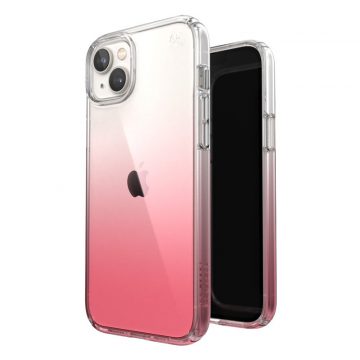   Speck Presidio Perfect-Clear + Ombre - Futrola za iPhone 15 Plus / 14 Plus s MICROBANOM (Clear / Vintage Rose Fade)