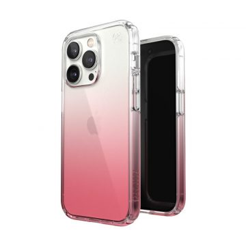   Speck Presidio Perfect-Clear + Ombre - Futrola za iPhone 14 Pro s MICROBAN premazom (Clear / Vintage Rose Fade)