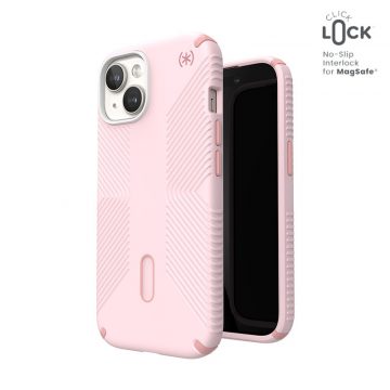   Speck Presidio2 Grip ClickLock & MagSafe - Maska za iPhone 15 / iPhone 14 / iPhone 13 (Nimbus Pink/Dahlia Pink)