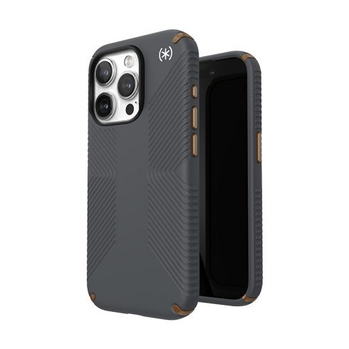 Speck Presidio2 Grip - Futrola za iPhone 15 Pro (Charcoal Gray / Cool Bronze / White)