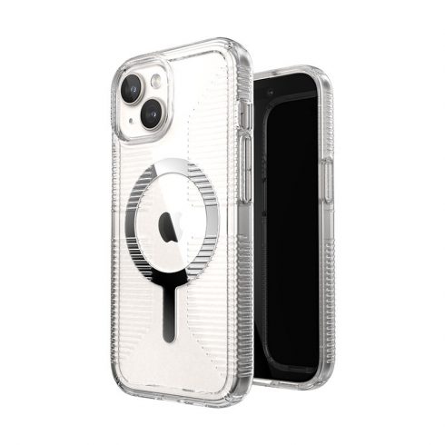 Speck Gemshell Grip + MagSafe - Futrola za iPhone 15 / iPhone 14 / iPhone 13 (prozirna / kromirana završna obrada)