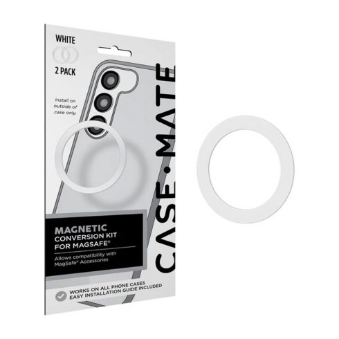 Case-Mate Magnetic Conversion Kit for MagSafe - Univerzalni magnetni prsten za torbicu / pametni telefon 2 kom. (bijela)