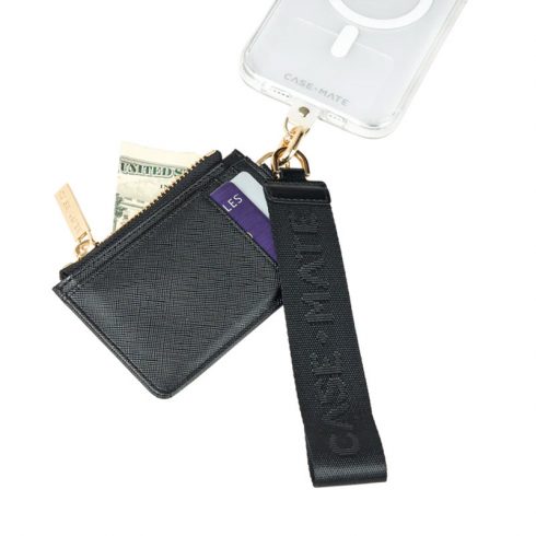 Case-Mate Essential Phone Strap with Wallet - univerzalna narukvica za telefon s novčanikom (crna)