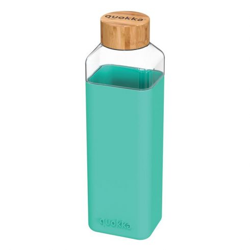 Quokka Storm - Staklena zaobljena boca sa silikonskim poklopcem 700ml (Teal)