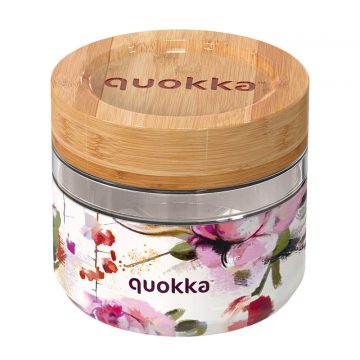   Quokka Deli Food Jar - Staklena posuda za hranu / kutija za ručak 500 ml (Dark Flowers)